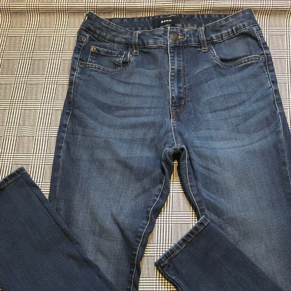 Women's Straight Leg Jeans in Dark Blue by Afne